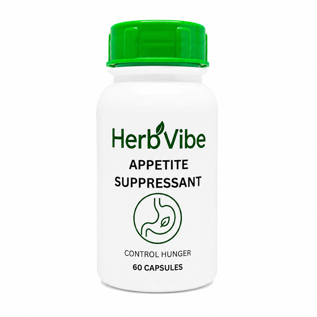 HerbVibe appetite suppressant bottle on a white background