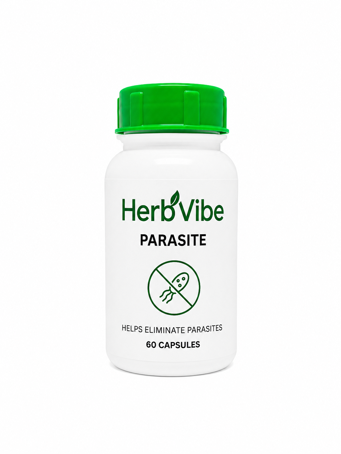 HerbVibe parasite elimination supplement bottle on a white background